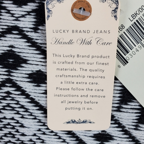 Lucky Brand Black White Knit Zip Front Cardigan XL Chevron Pattern - Picture 11 of 14